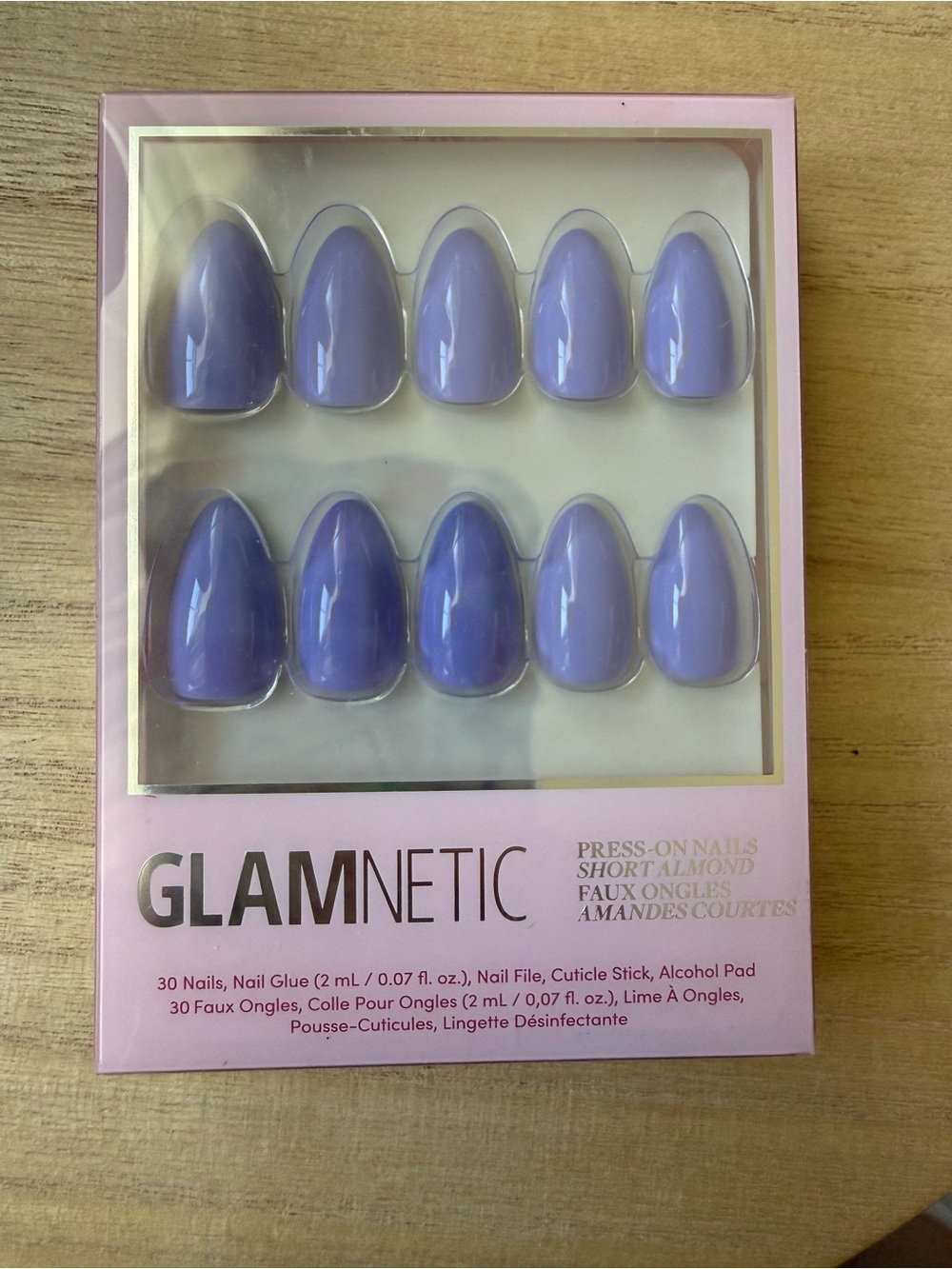 GLAMnetic Short Almond Press-On Nails in Lavender Purple